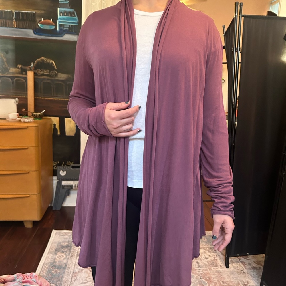 Women's Mauve Open Front Cardigan